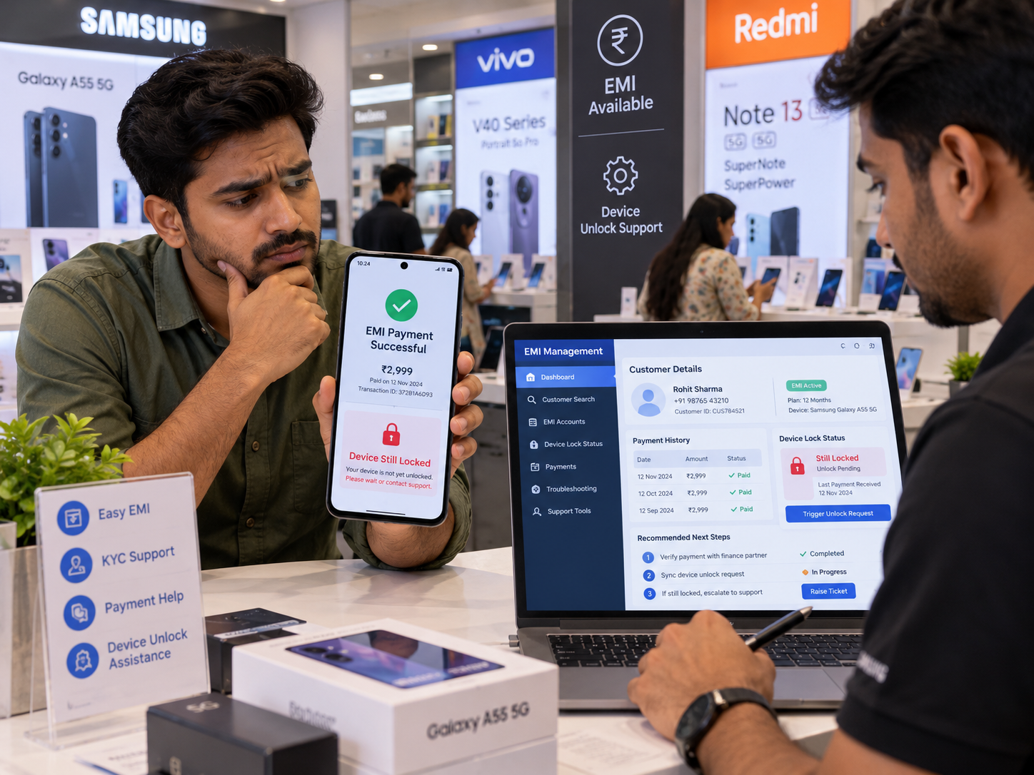 What Happens If a Customer Pays EMI but the Phone Remains Locked?