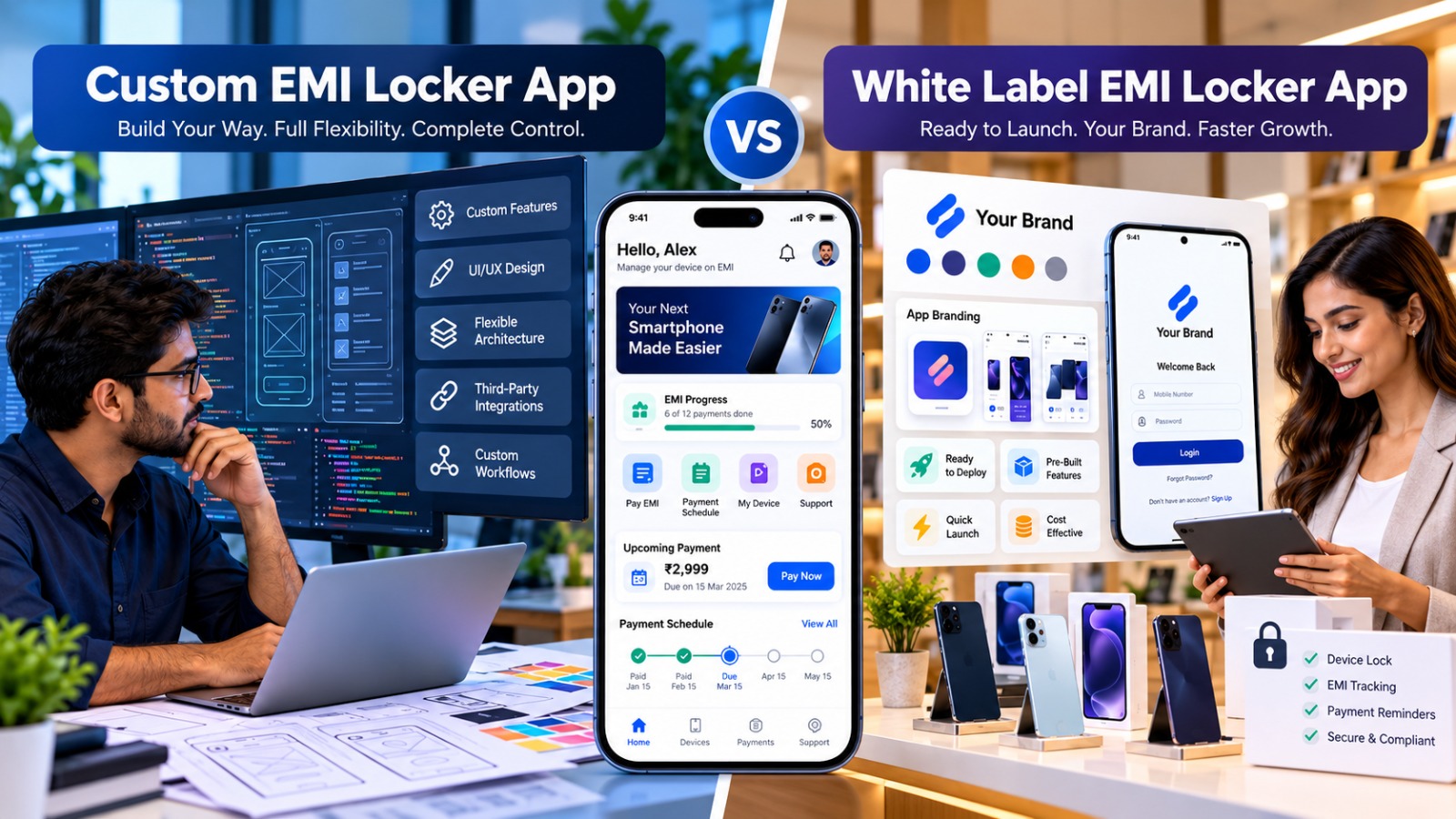 Custom EMI Locker App vs White Label: Which Should You Choose?